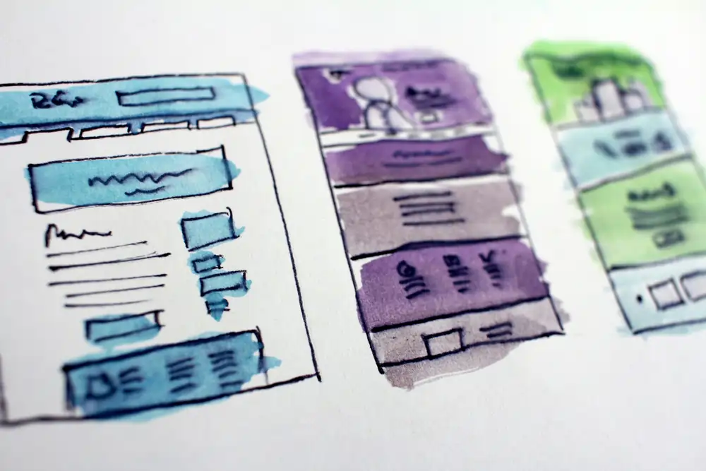 Image of a designer designing a website.