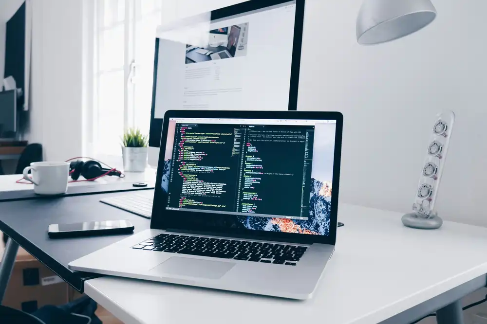 Image of a person maintaining a website.